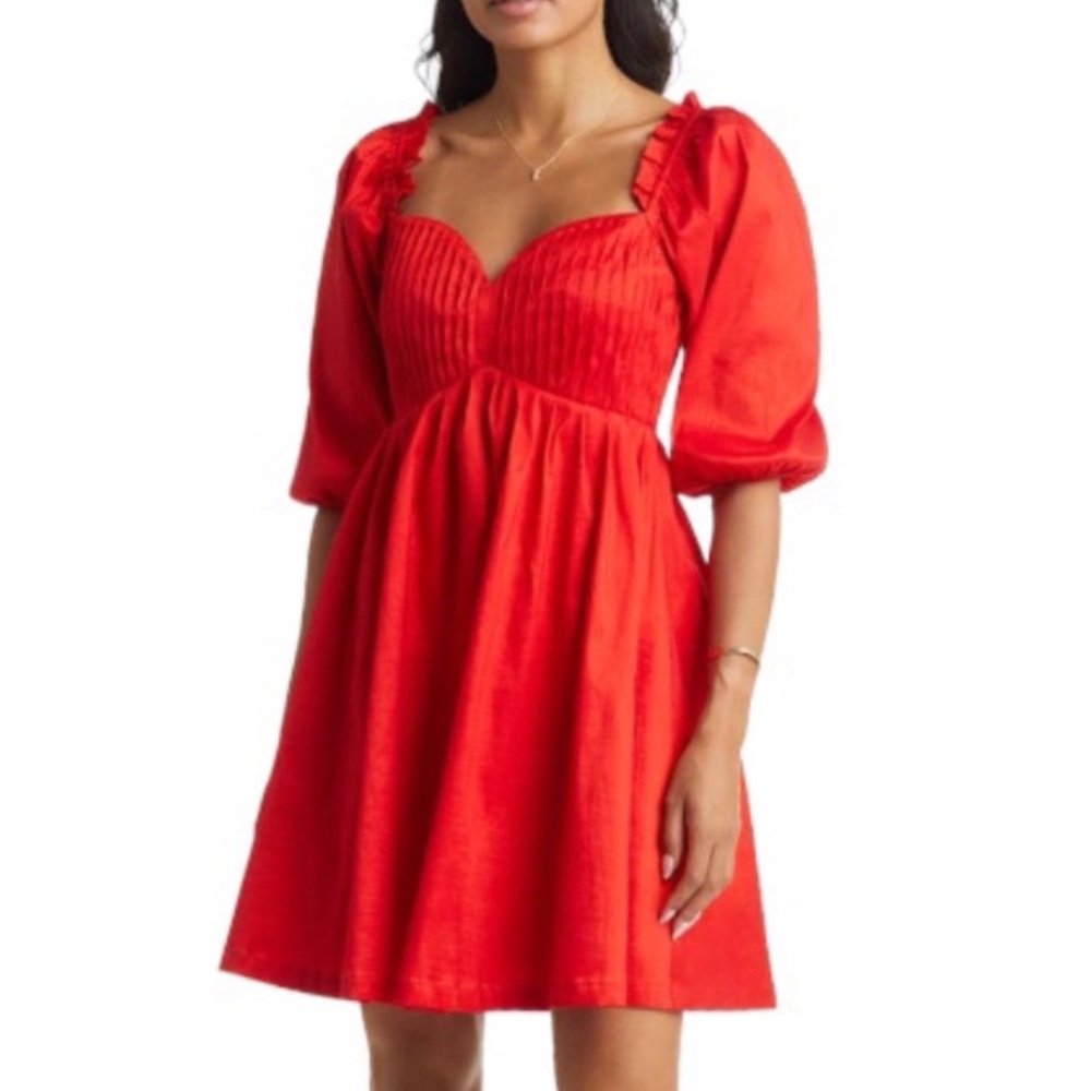 NWOT Vici Puff Sleeve Babydoll Dress!